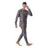 3D Stars And Blue Wave Print Pattern Men's Pajamas-grizzshop