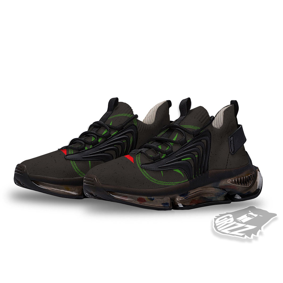 420 Rasta Print Black Gym Shoes-grizzshop
