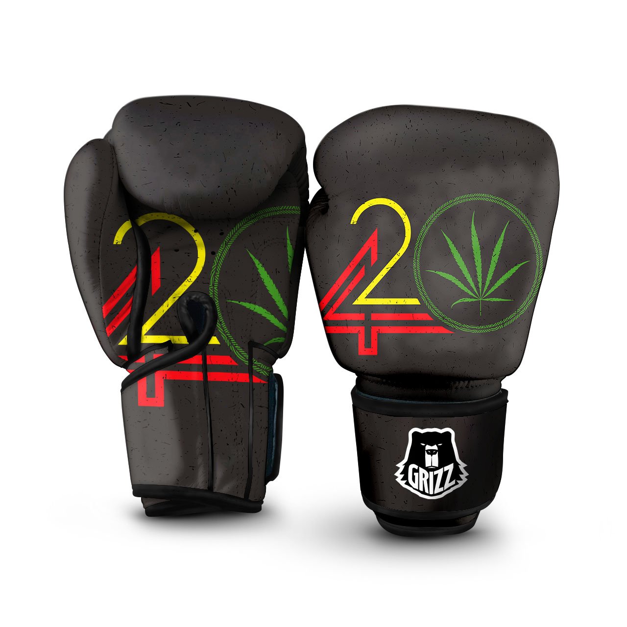 420 Rasta Print Boxing Gloves-grizzshop