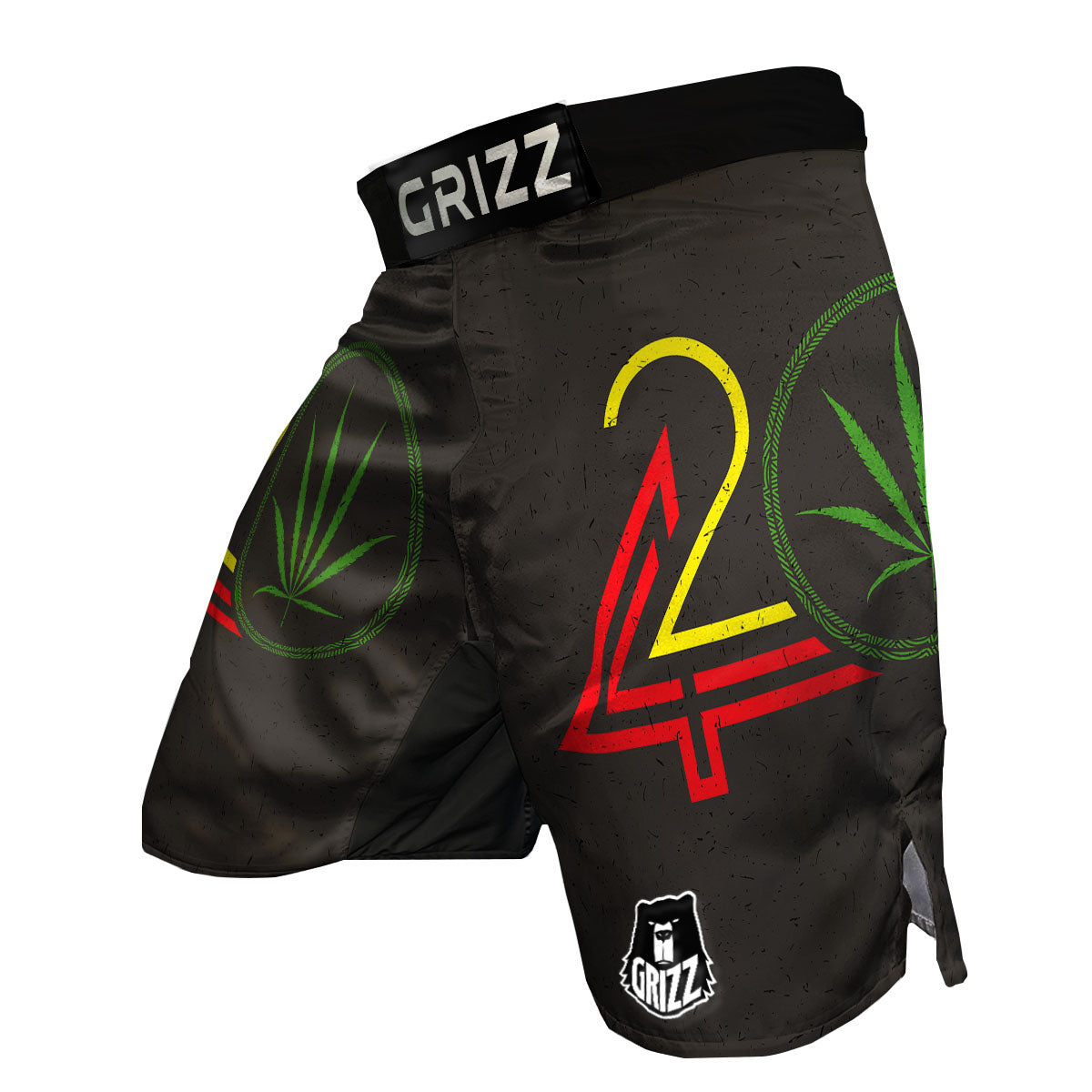 420 Rasta Print MMA Shorts-grizzshop