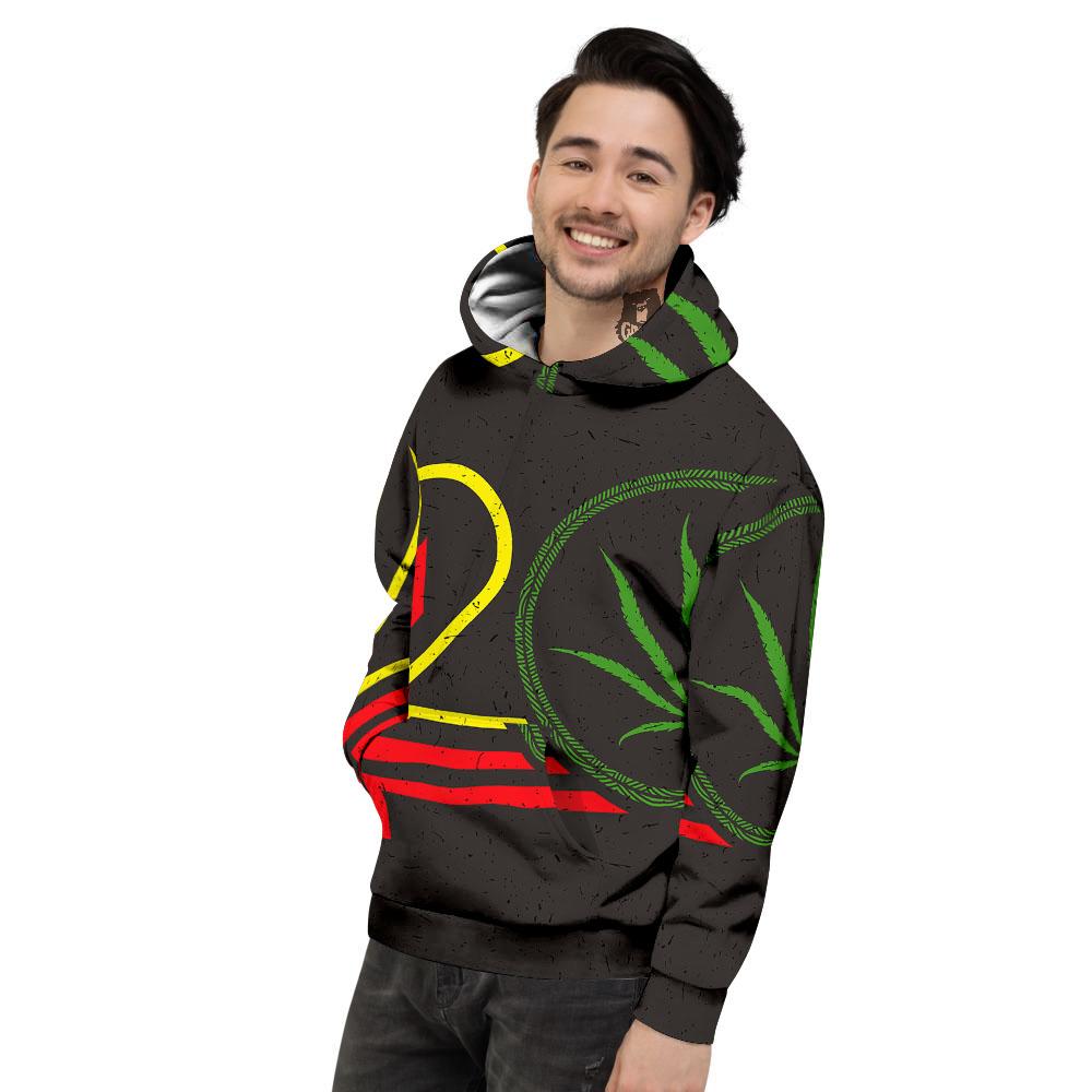 420 Rasta Print Men's Hoodie-grizzshop