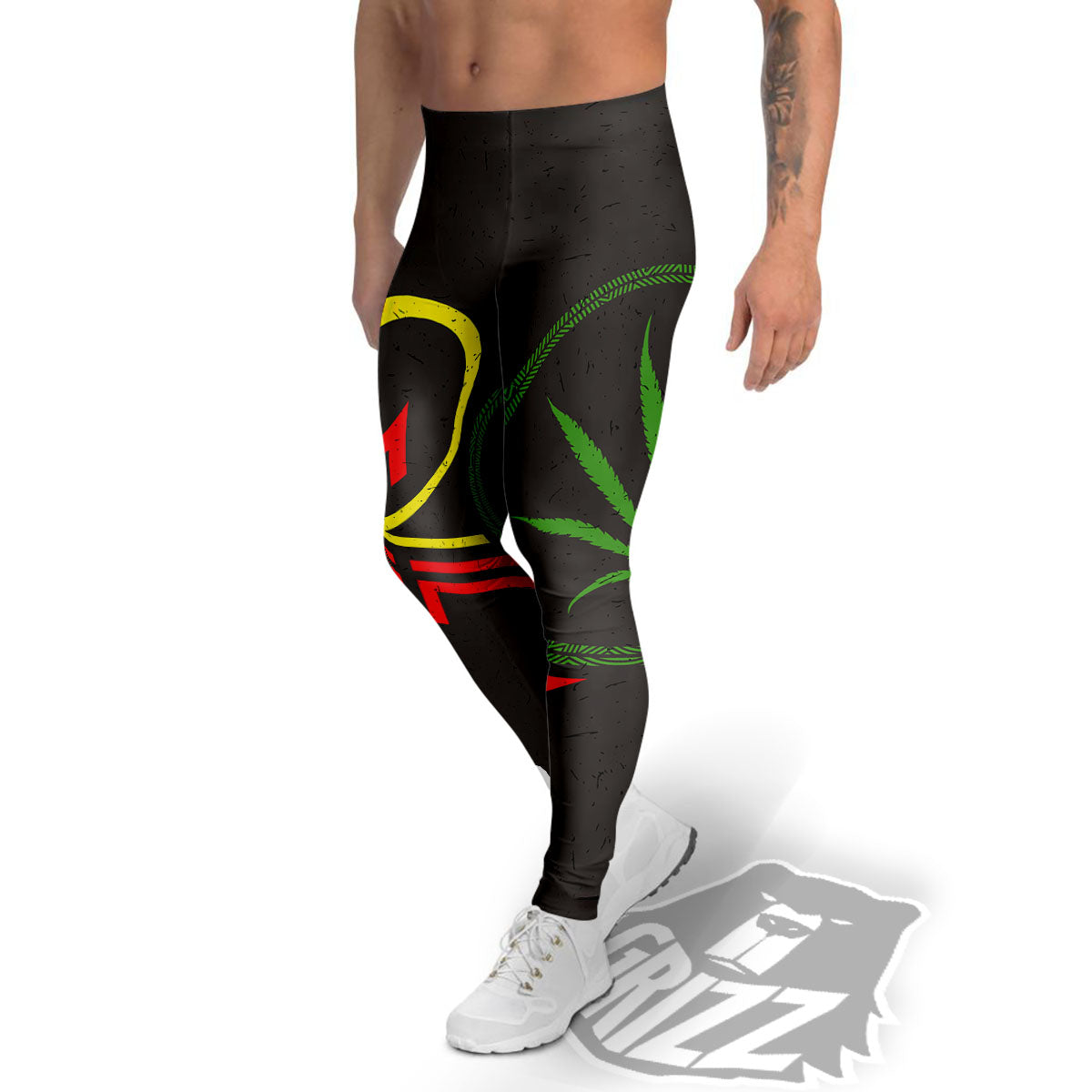 420 Rasta Print Men's Leggings-grizzshop