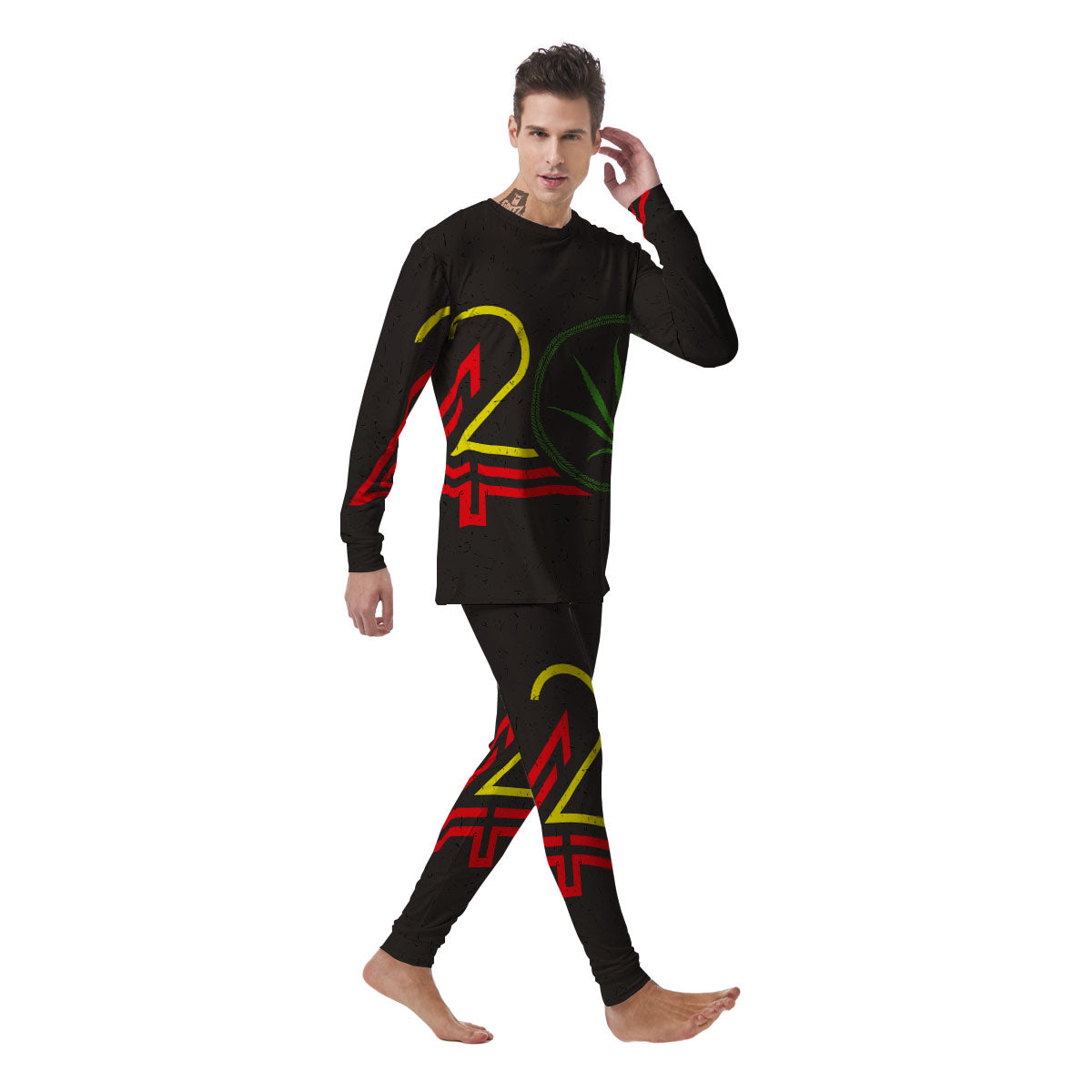 420 Rasta Print Men's Pajamas-grizzshop