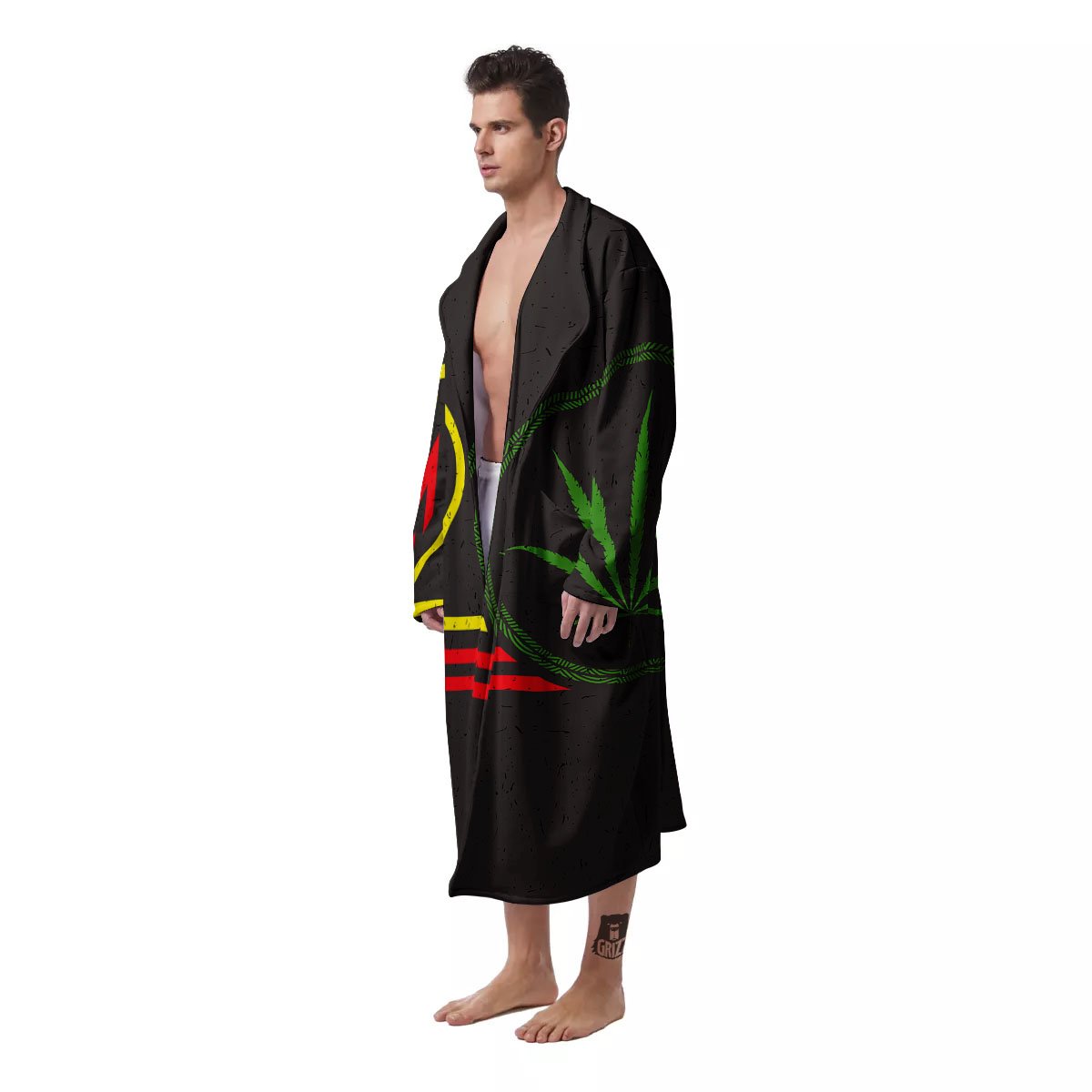 420 Rasta Print Men's Robe-grizzshop