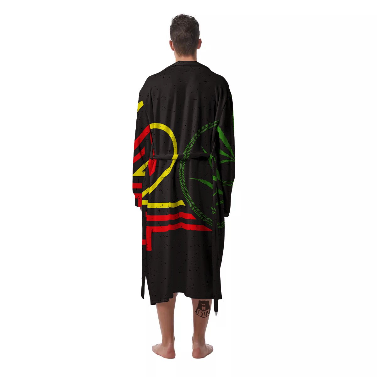 420 Rasta Print Men's Robe-grizzshop