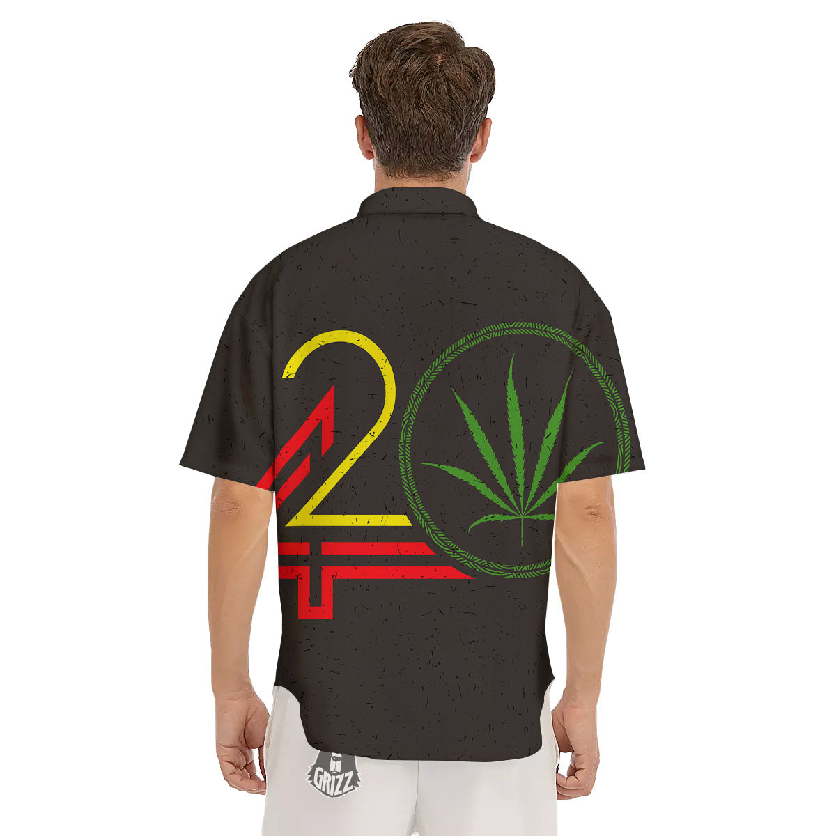 420 Rasta Print Men's Short Sleeve Shirts-grizzshop