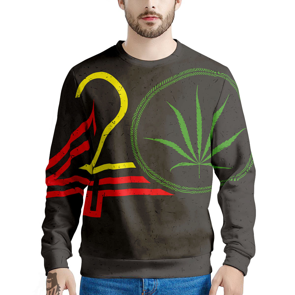 420 Rasta Print Men's Sweatshirt-grizzshop