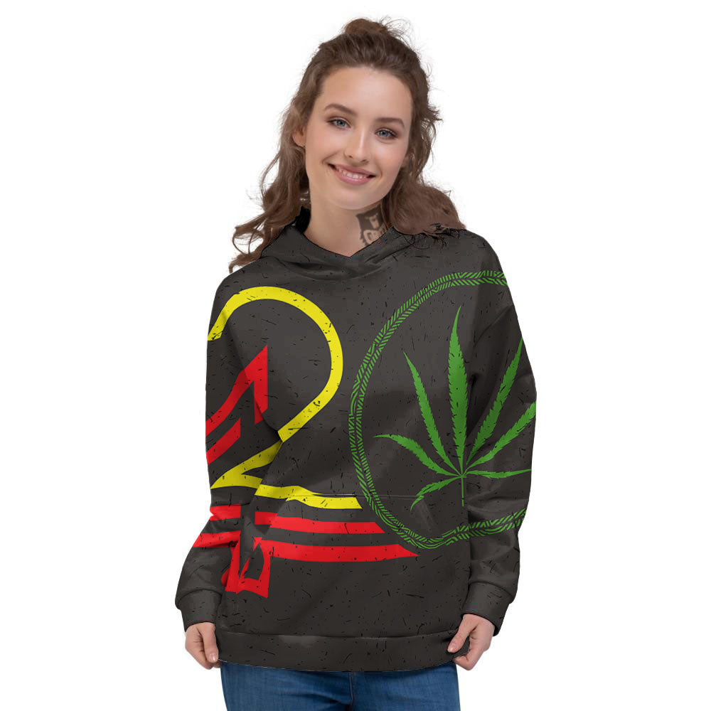 420 Rasta Print Women's Hoodie-grizzshop