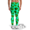 8 Bit Pixel Green Chameleons Print Pattern Men's Leggings-grizzshop