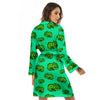 8 Bit Pixel Green Chameleons Print Pattern Women's Robe-grizzshop