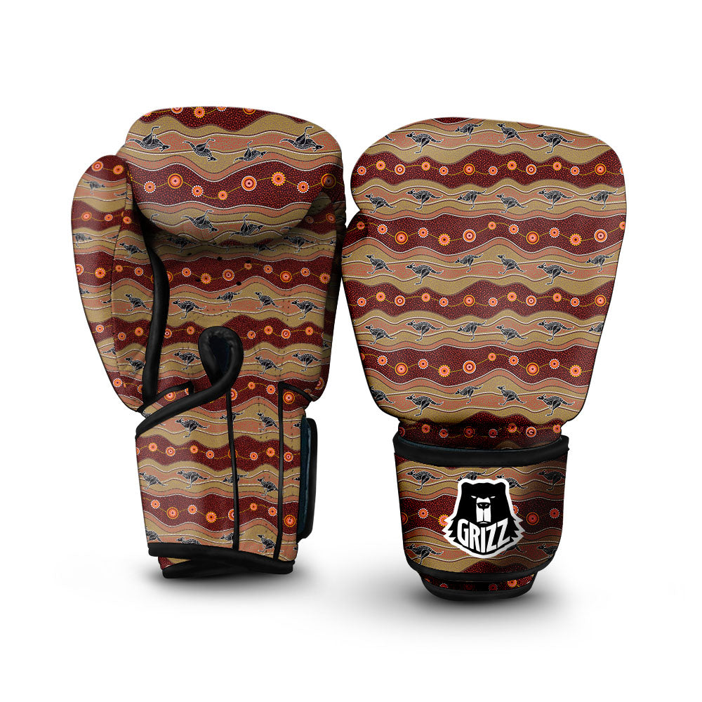 Aboriginal Australian Kangaroo Print Boxing Gloves-grizzshop