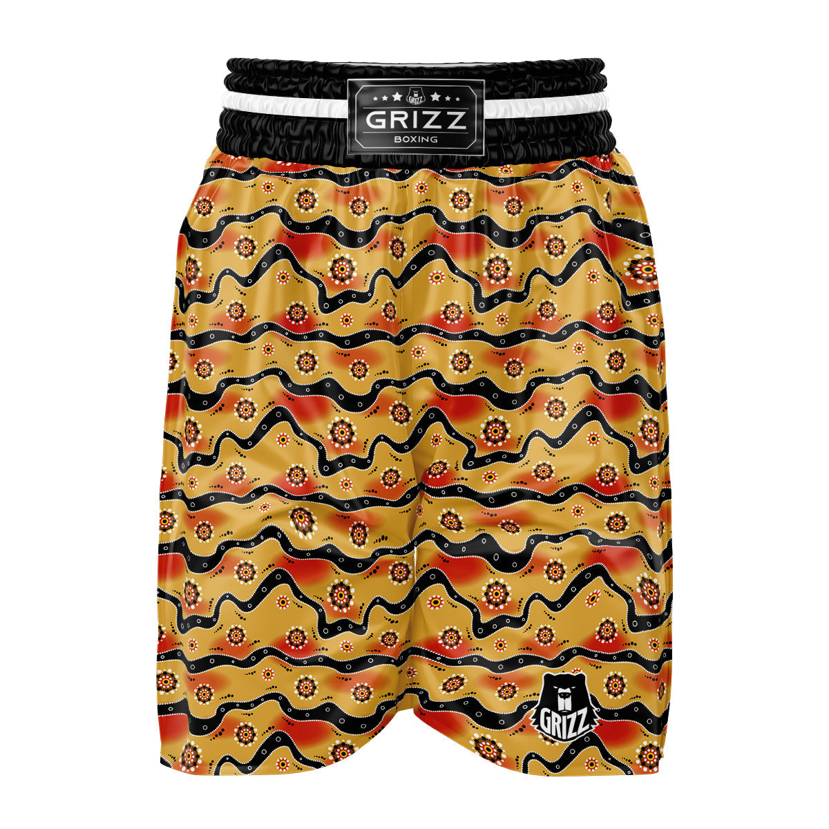 Aboriginal Australian Print Pattern Boxing Shorts-grizzshop