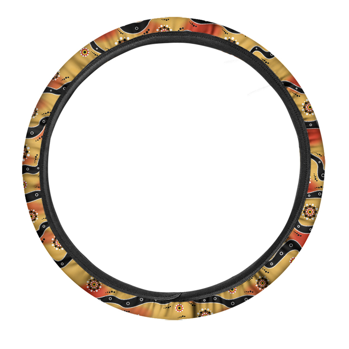 Aboriginal Australian Print Pattern Car Steering Wheel Cover-grizzshop