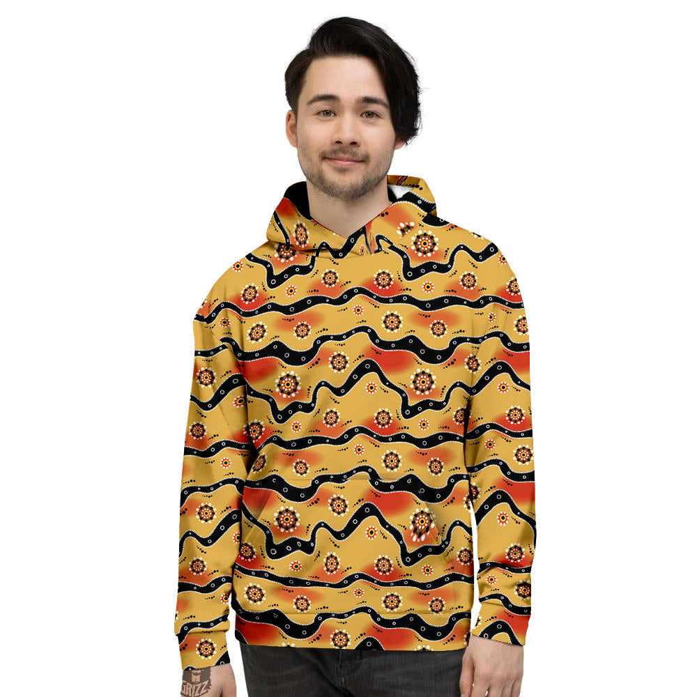 Aboriginal Australian Print Pattern Men's Hoodie-grizzshop