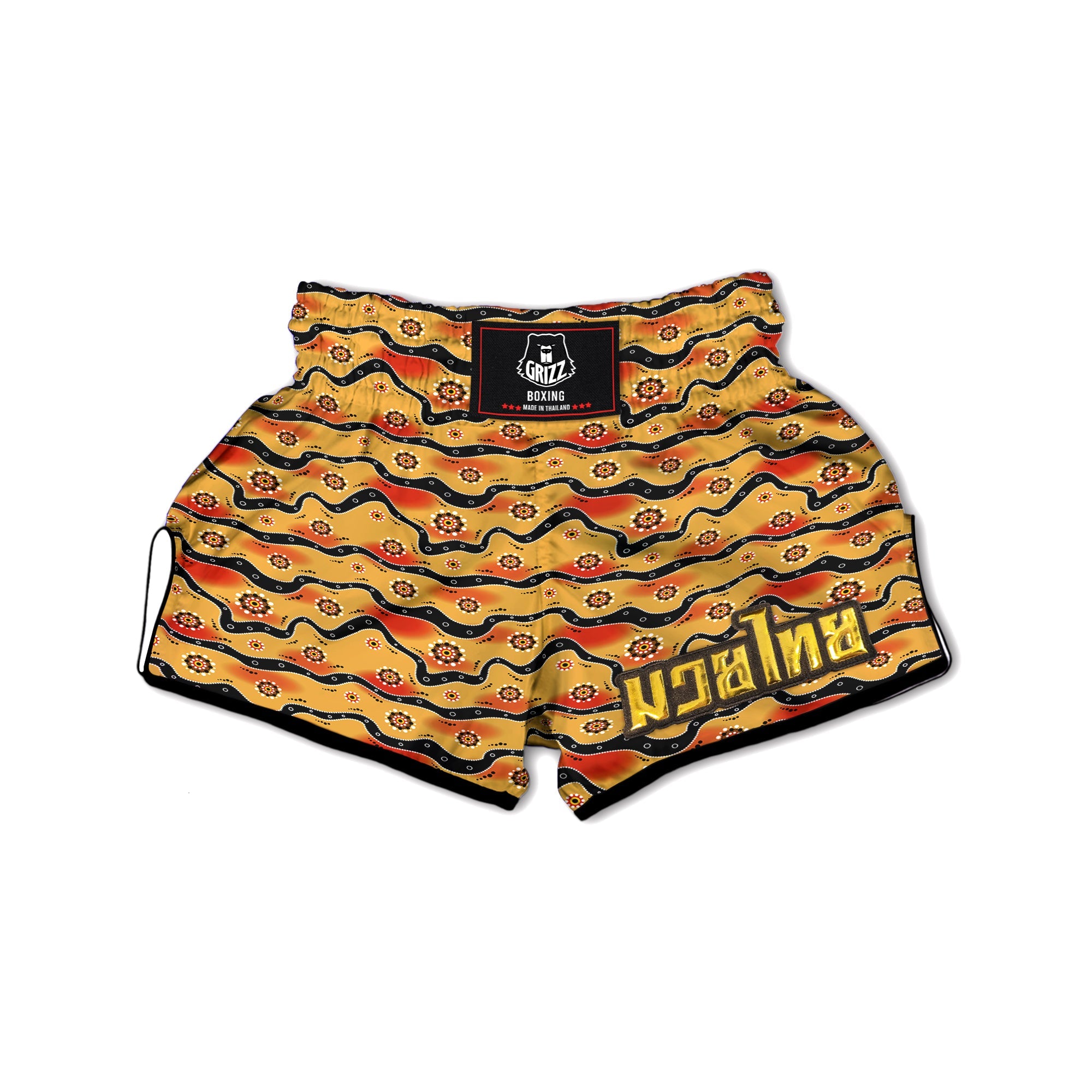 Aboriginal Australian Print Pattern Muay Thai Boxing Shorts-grizzshop