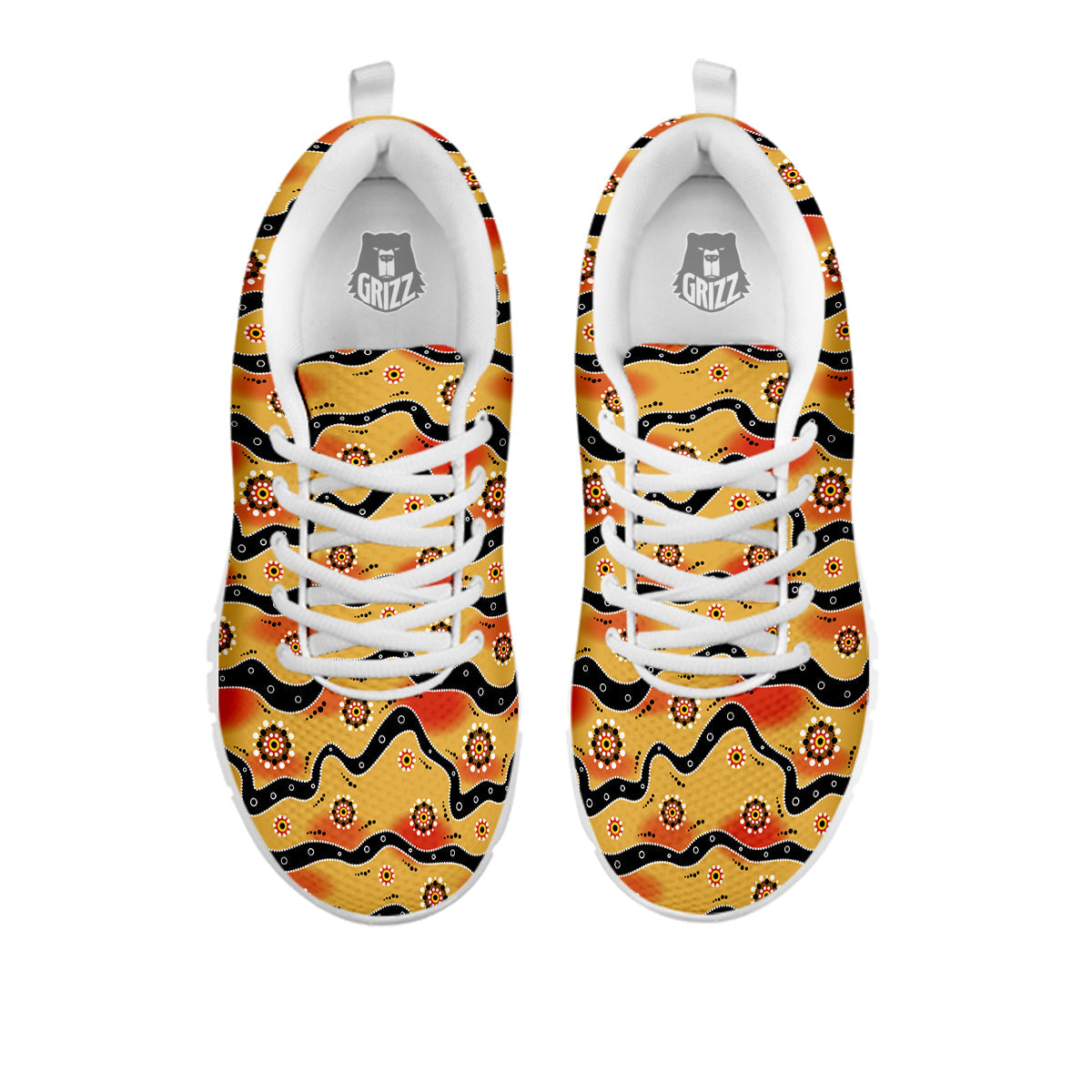 Aboriginal Australian Print Pattern White Sneaker-grizzshop