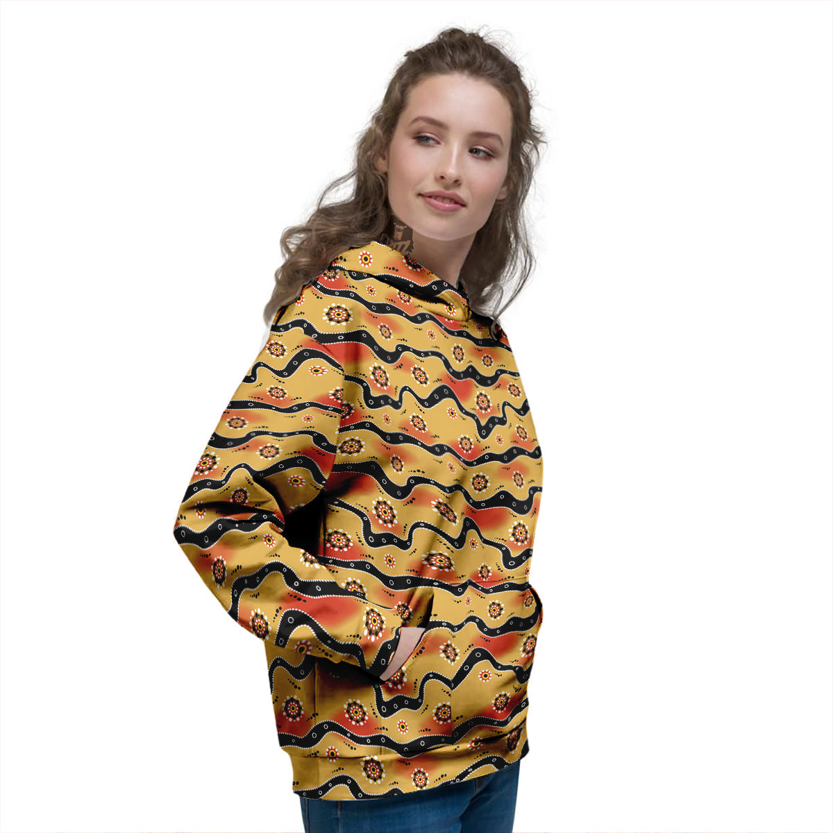 Aboriginal Australian Print Pattern Women's Hoodie-grizzshop