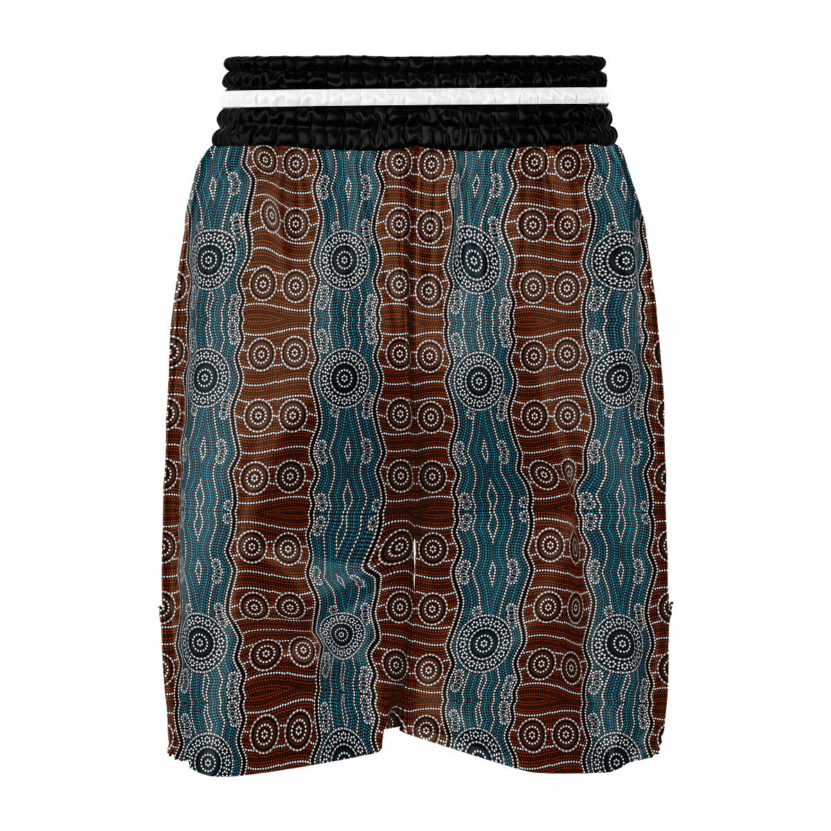 Aboriginal Dot Australia River Print Boxing Shorts-grizzshop