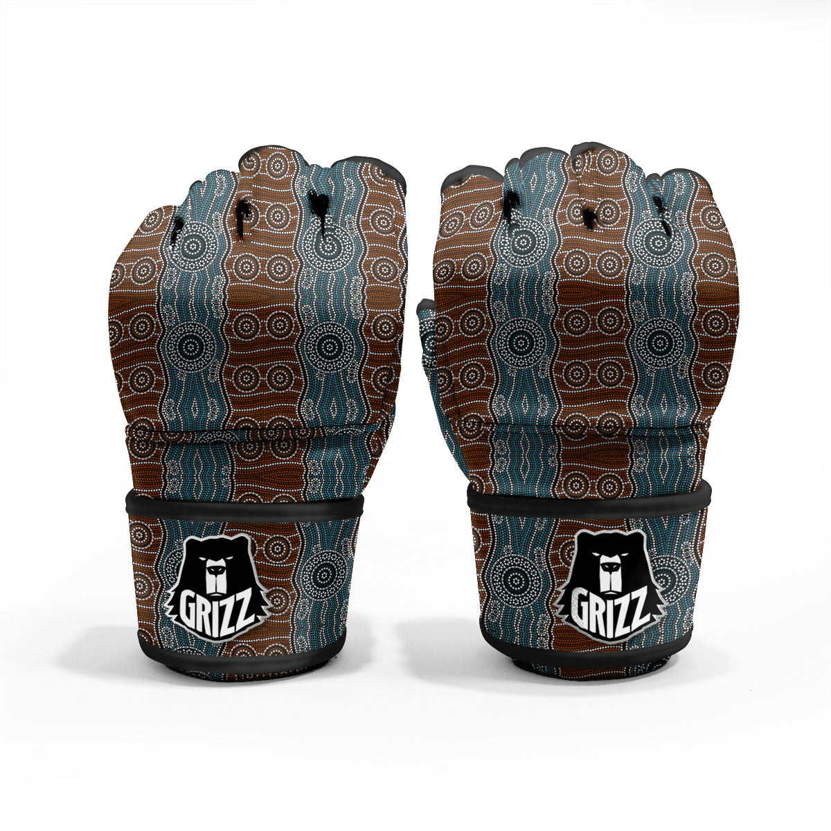 Aboriginal Dot Australia River Print MMA Gloves-grizzshop