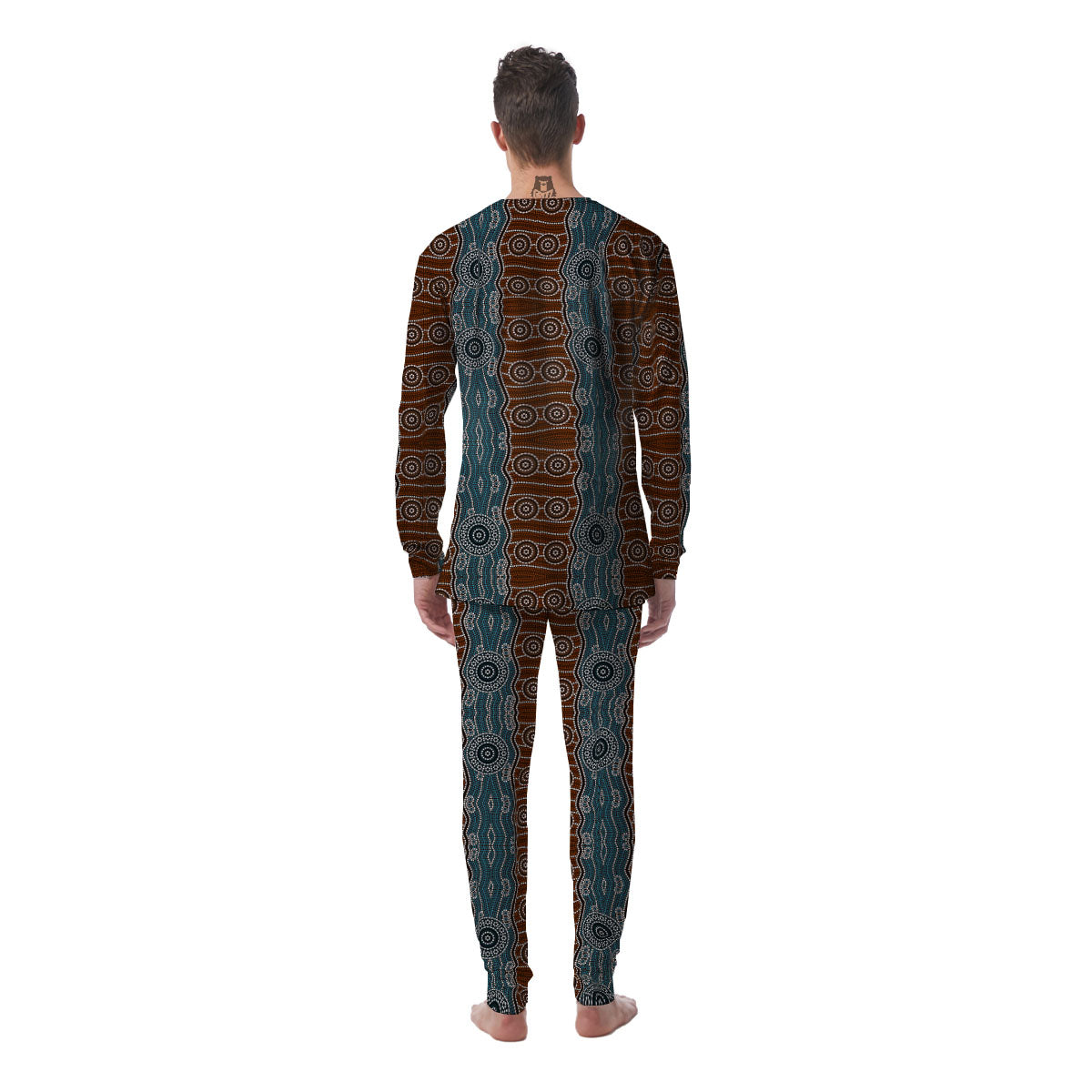 Aboriginal Dot Australia River Print Men's Pajamas-grizzshop