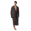 Aboriginal Dot Australia River Print Men's Robe-grizzshop