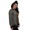 Aboriginal Dot Australia River Print Women's Bomber Jacket-grizzshop