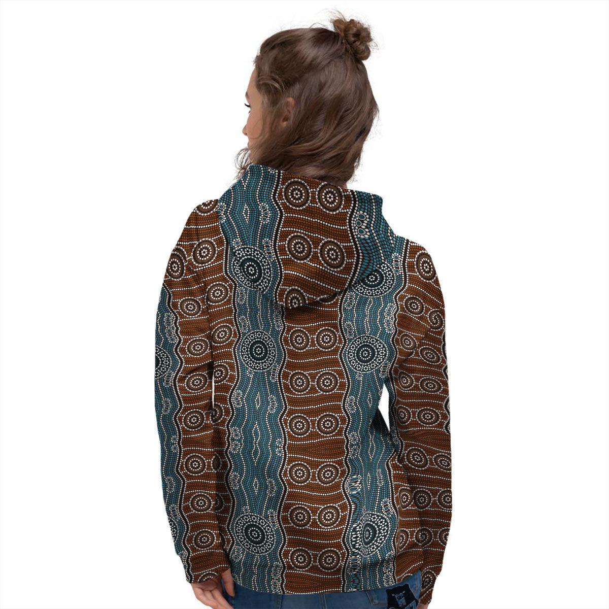 Aboriginal Dot Australia River Print Women's Hoodie-grizzshop