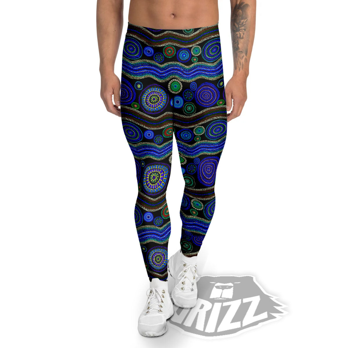 Aboriginal Dot Australian Print Men's Leggings-grizzshop