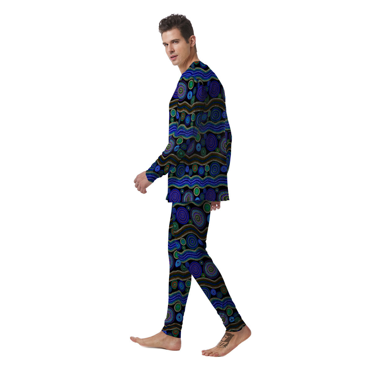 Aboriginal Dot Australian Print Men's Pajamas-grizzshop