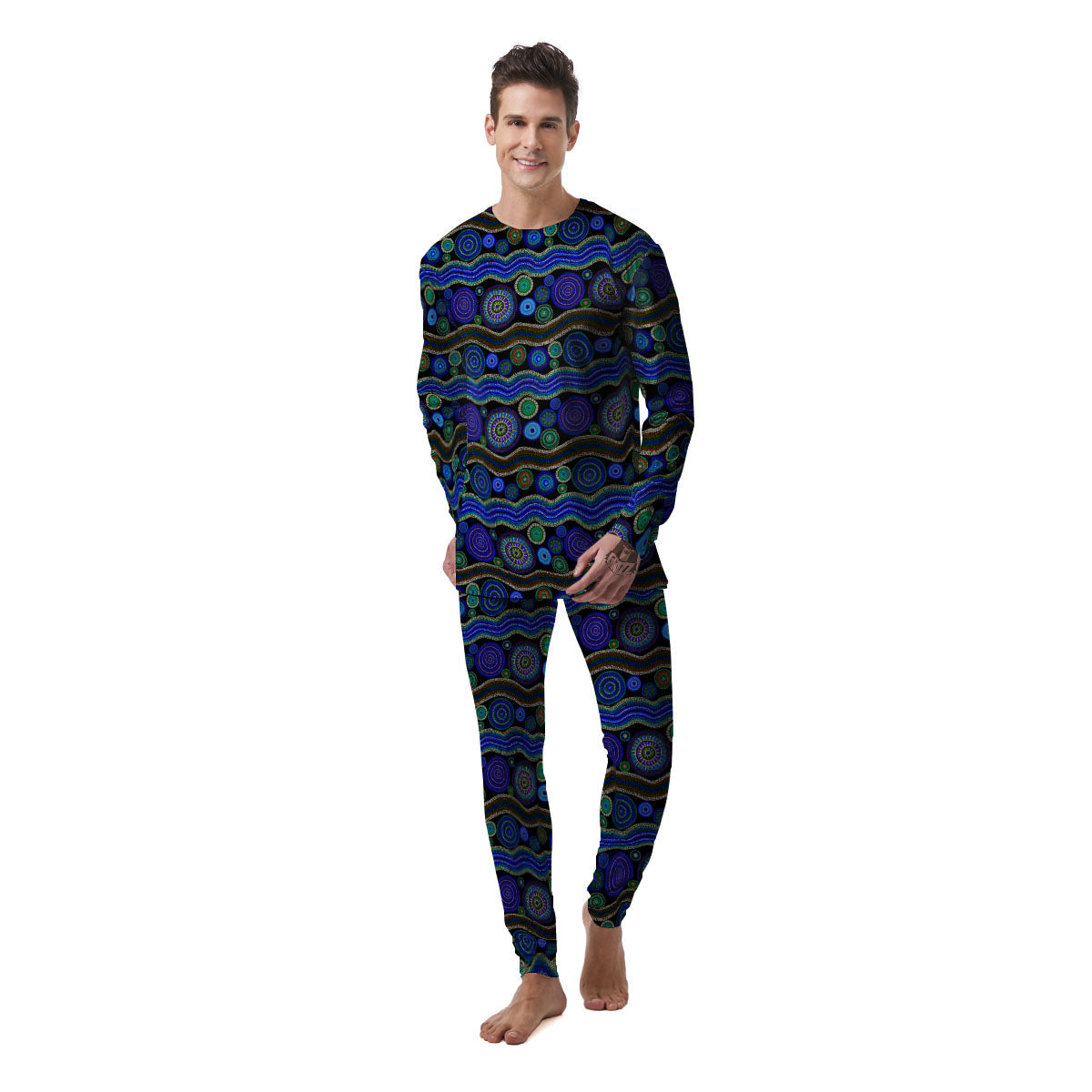 Aboriginal Dot Australian Print Men's Pajamas-grizzshop