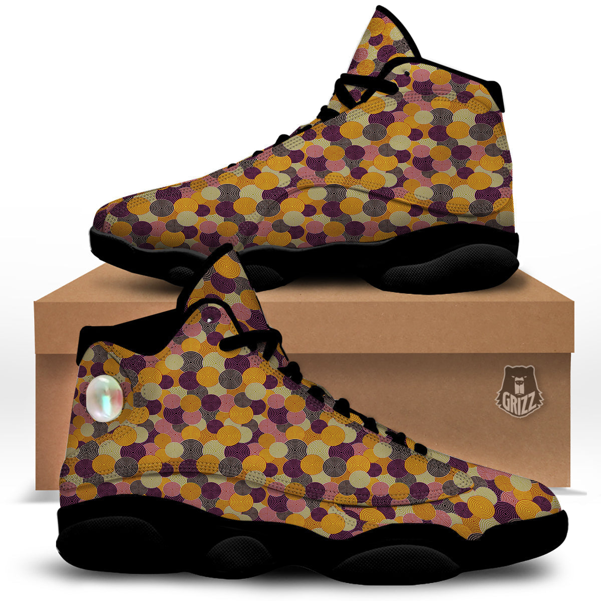 Aboriginal Dot Australian Print Pattern Black Basketball Shoes-grizzshop
