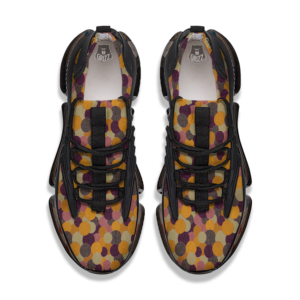 Aboriginal Dot Australian Print Pattern Black Gym Shoes-grizzshop