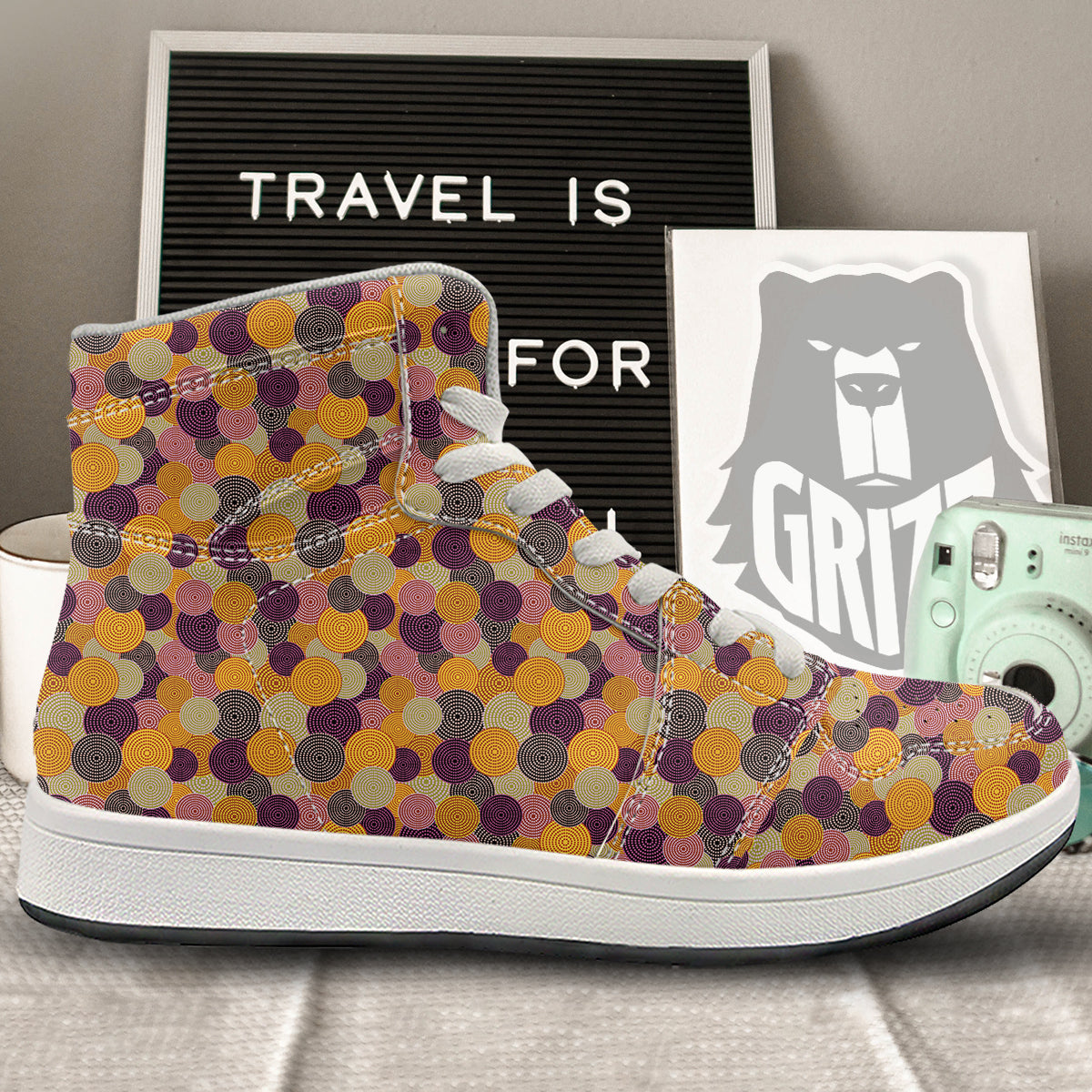 Aboriginal Dot Australian Print Pattern High Top Sneakers-grizzshop
