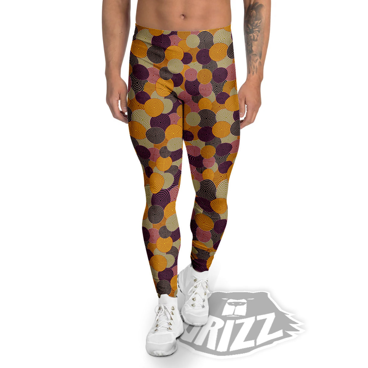 Aboriginal Dot Australian Print Pattern Men's Leggings-grizzshop