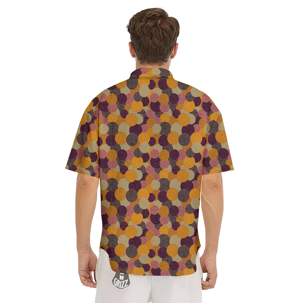 Aboriginal Dot Australian Print Pattern Men's Short Sleeve Shirts-grizzshop