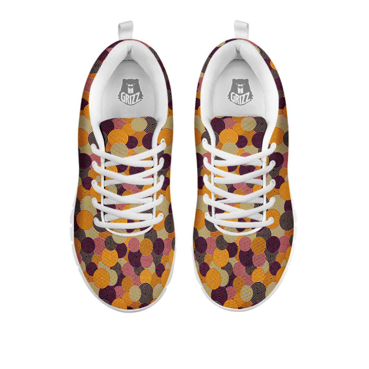 Aboriginal Dot Australian Print Pattern White Sneaker-grizzshop