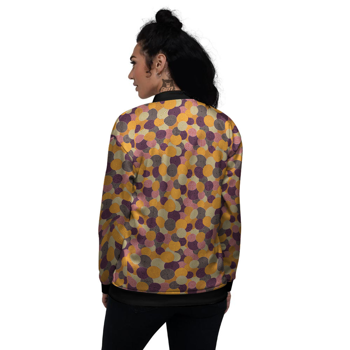 Aboriginal Dot Australian Print Pattern Women's Bomber Jacket-grizzshop