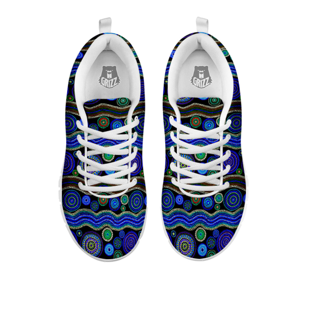 Aboriginal Dot Australian Print White Sneaker-grizzshop