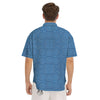 Aboriginal Dot Blue Print Pattern Men's Short Sleeve Shirts-grizzshop