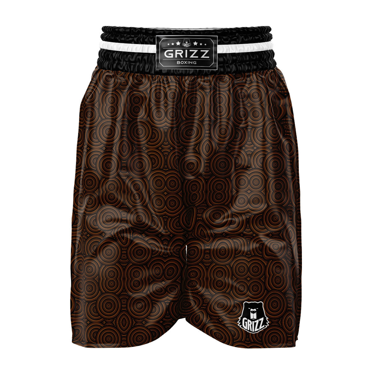 Aboriginal Dot Brown Print Pattern Boxing Shorts-grizzshop