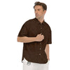 Aboriginal Dot Brown Print Pattern Men's Short Sleeve Shirts-grizzshop