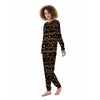 Aboriginal Orange And White Art Print Pattern Women's Pajamas-grizzshop