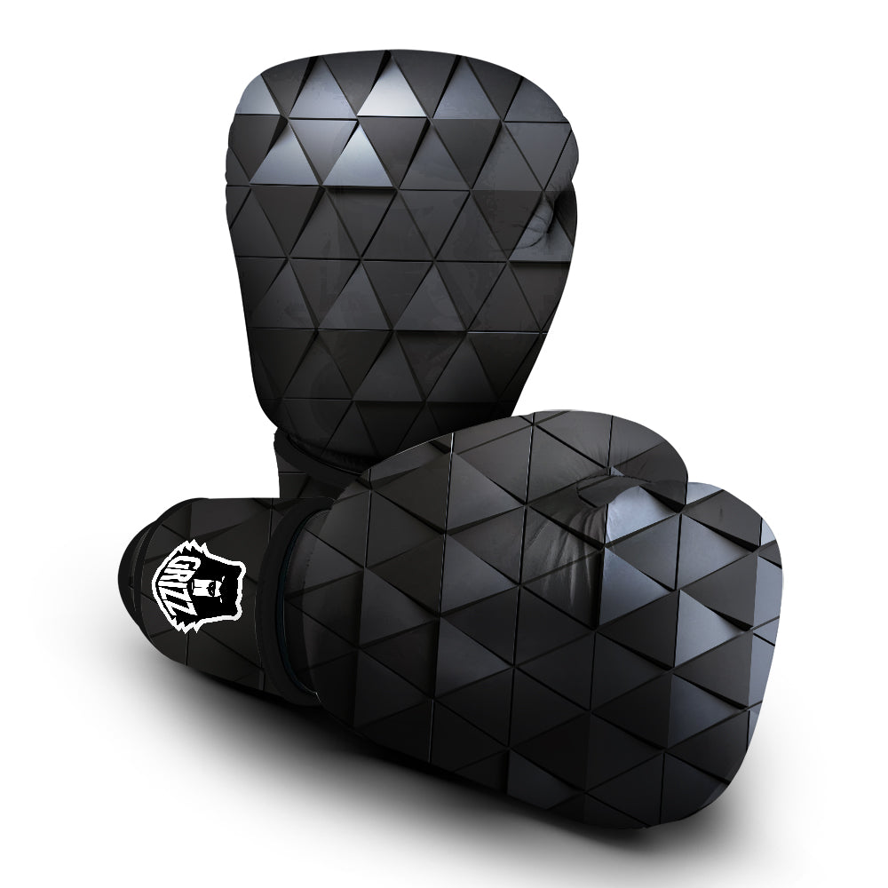 Abstract 3D Geometric Triangle Print Boxing Gloves-grizzshop