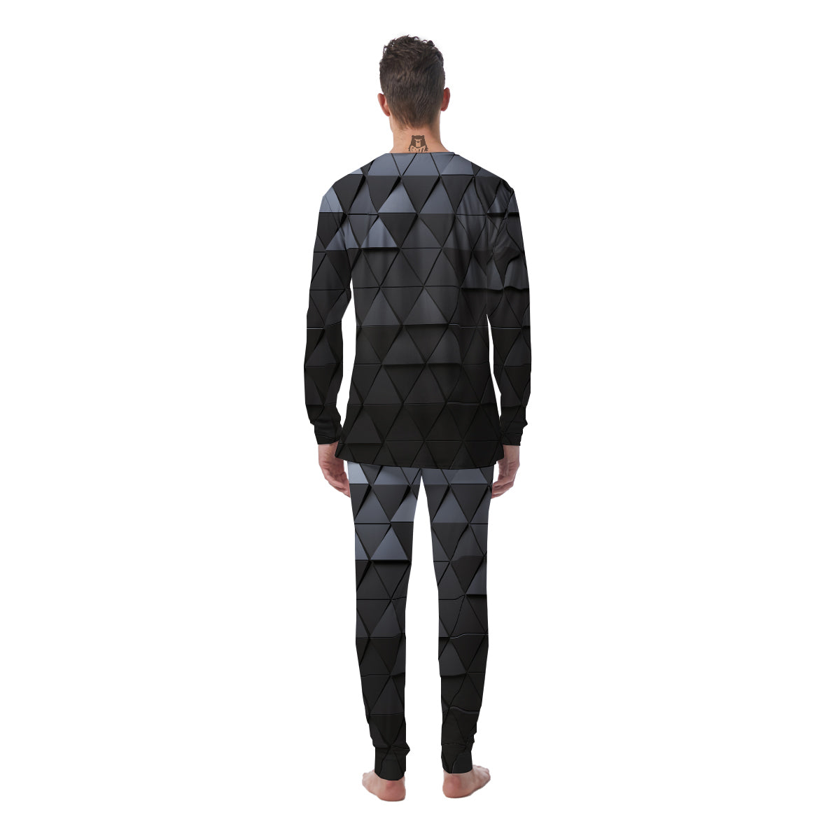 Abstract 3D Geometric Triangle Print Men's Pajamas-grizzshop