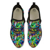 Abstract Alien Graffiti Text Print Pattern Black Athletic Shoes-grizzshop