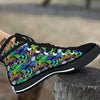 Abstract Alien Graffiti Text Print Pattern Black High Top Shoes-grizzshop