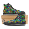 Abstract Alien Graffiti Text Print Pattern Black High Top Shoes-grizzshop