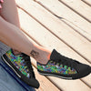 Abstract Alien Graffiti Text Print Pattern Black Low Top Shoes-grizzshop