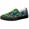 Abstract Alien Graffiti Text Print Pattern Black Slip On Shoes-grizzshop