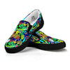 Abstract Alien Graffiti Text Print Pattern Black Slip On Shoes-grizzshop